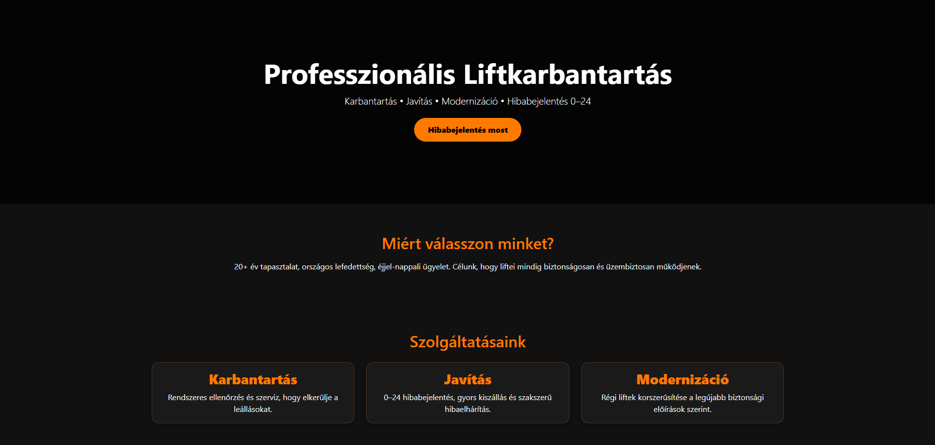 Liftkarbantartó élő példa